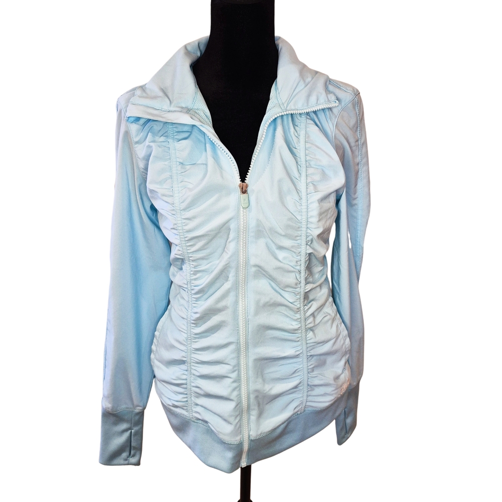 FILA Sport Light Blue Ruched Zip-Up Jacket | Women’s Small